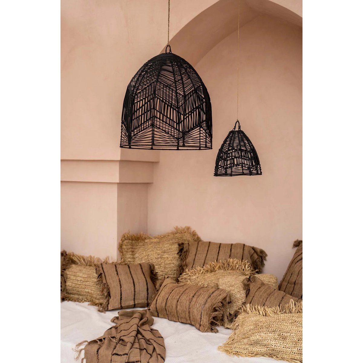 Housse de coussin en raphia – Naturel – 60×60cm | Bazar Bizar
