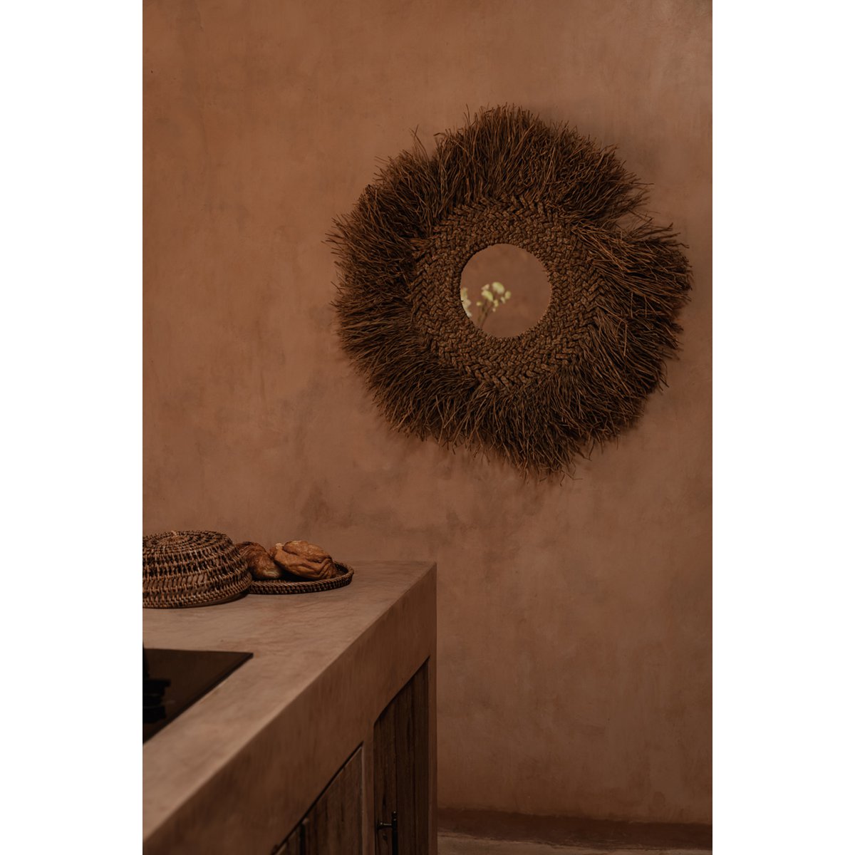 Cloche alimentaire en rotin tressé – Brun Naturel – M | Bazar Bizar