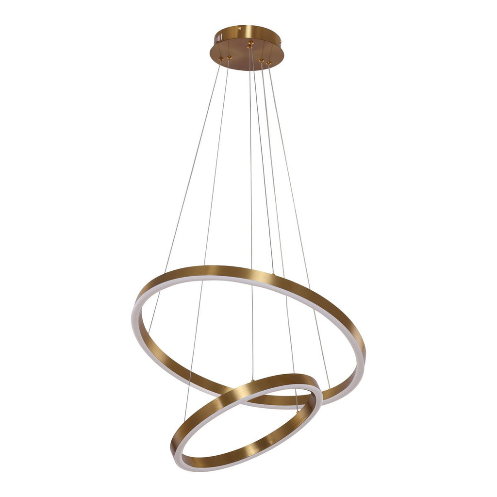 Suspension LED Neo Copper Gold – 2 anneaux Ø 40 et 60 cm
