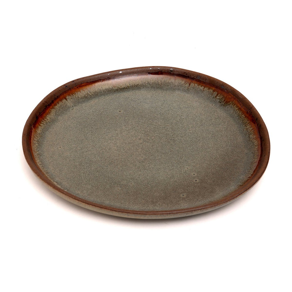 Assiette à salade en grès Côa – Gris Bleué | Bazar Bizar