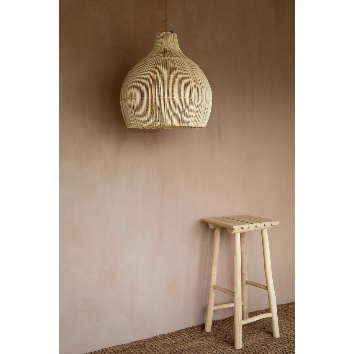 Suspension en rotin Lobster Trap – Naturel Finition Noire – L | Bazar Bizar