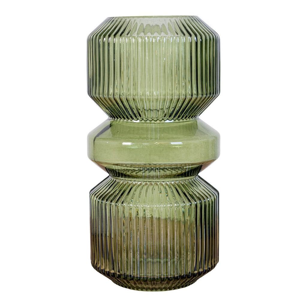 Vase - Vert, Verre, Ø12x25 cm