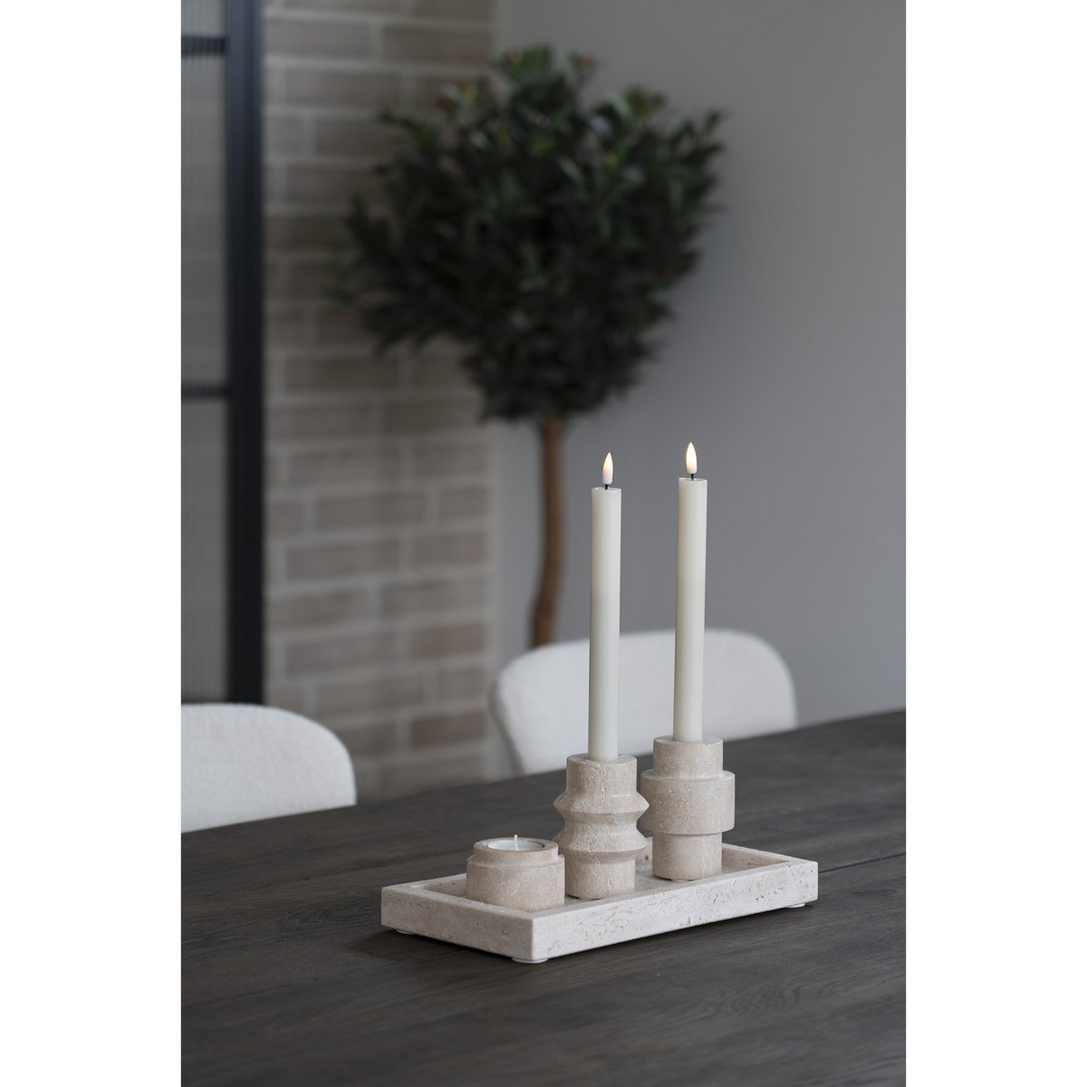 Bougeoir en travertin – Naturel