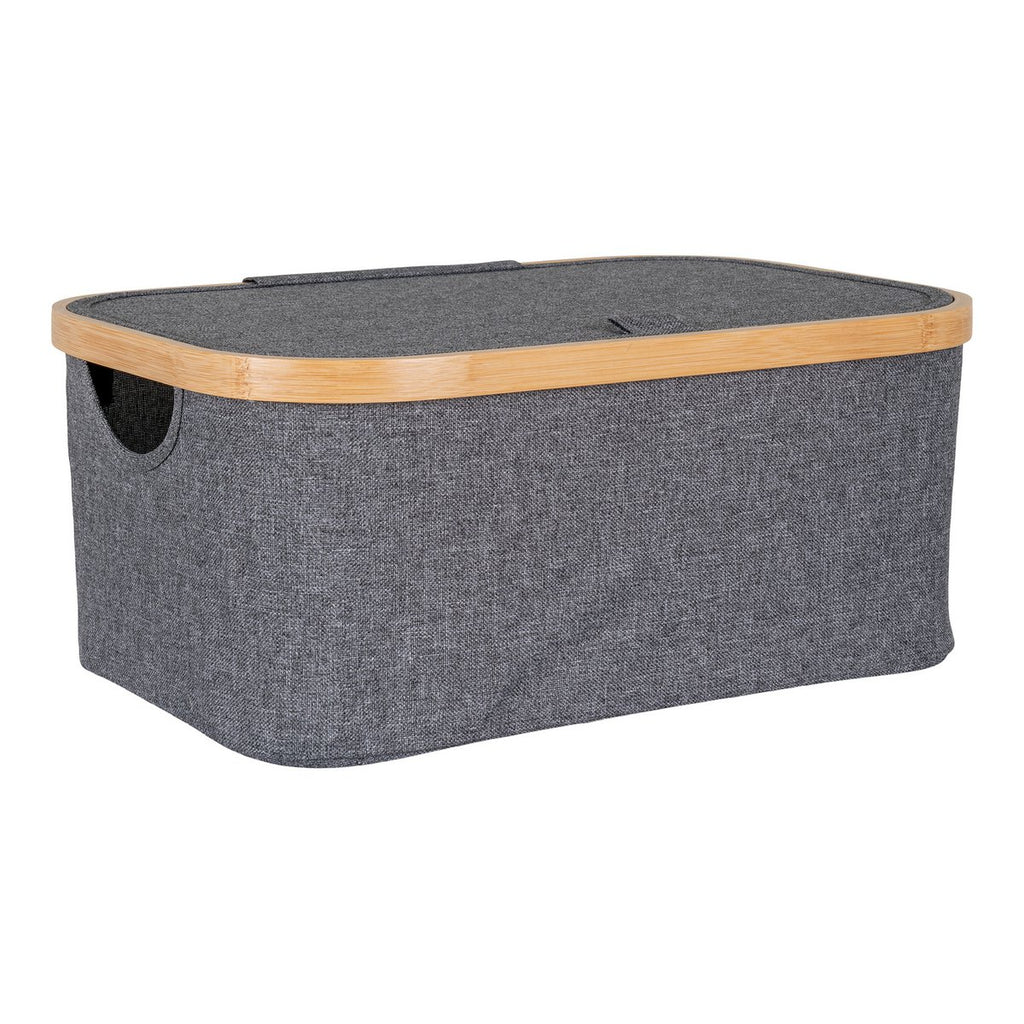 Panier Noto - Gris Foncé, Bambou/Polyester, 38x26x16 cm