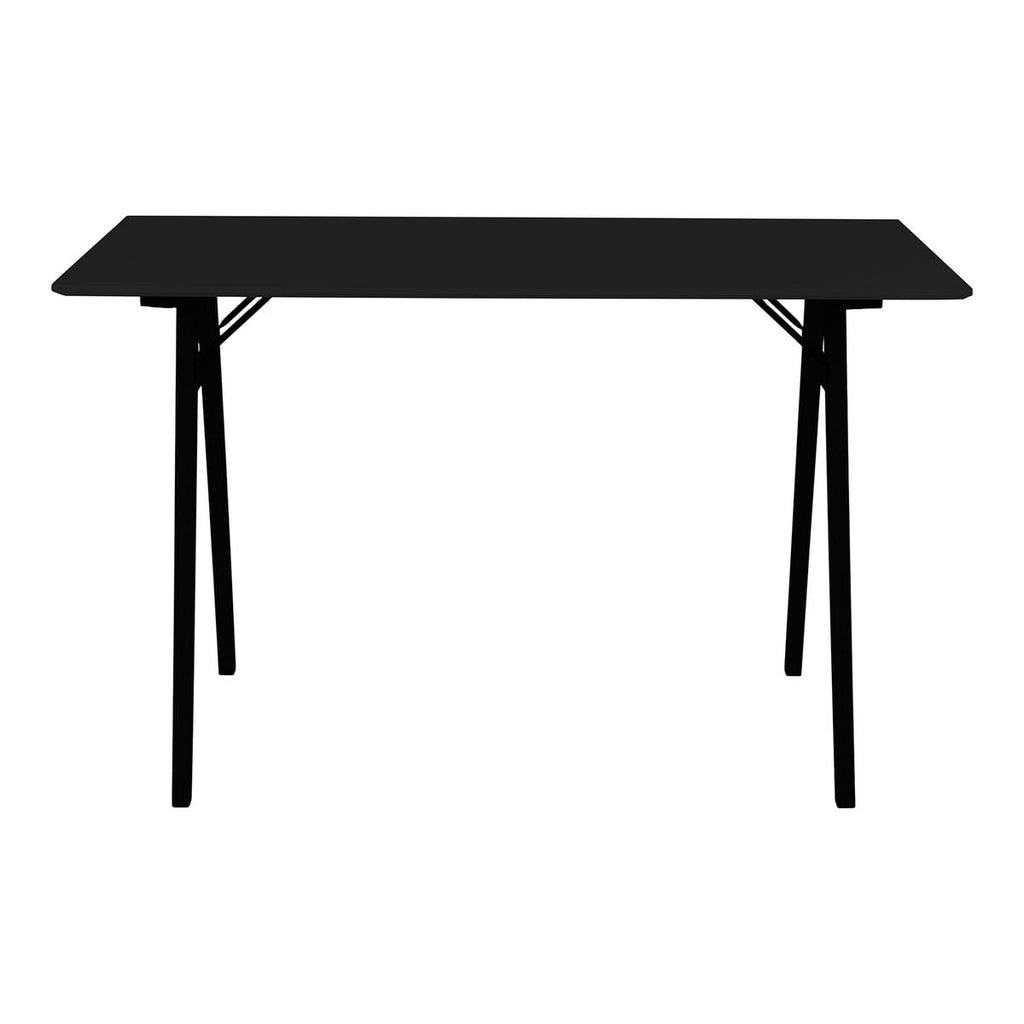 Bureau Vojens - Noir, MDF/Hévéa, 120x60x75 cm