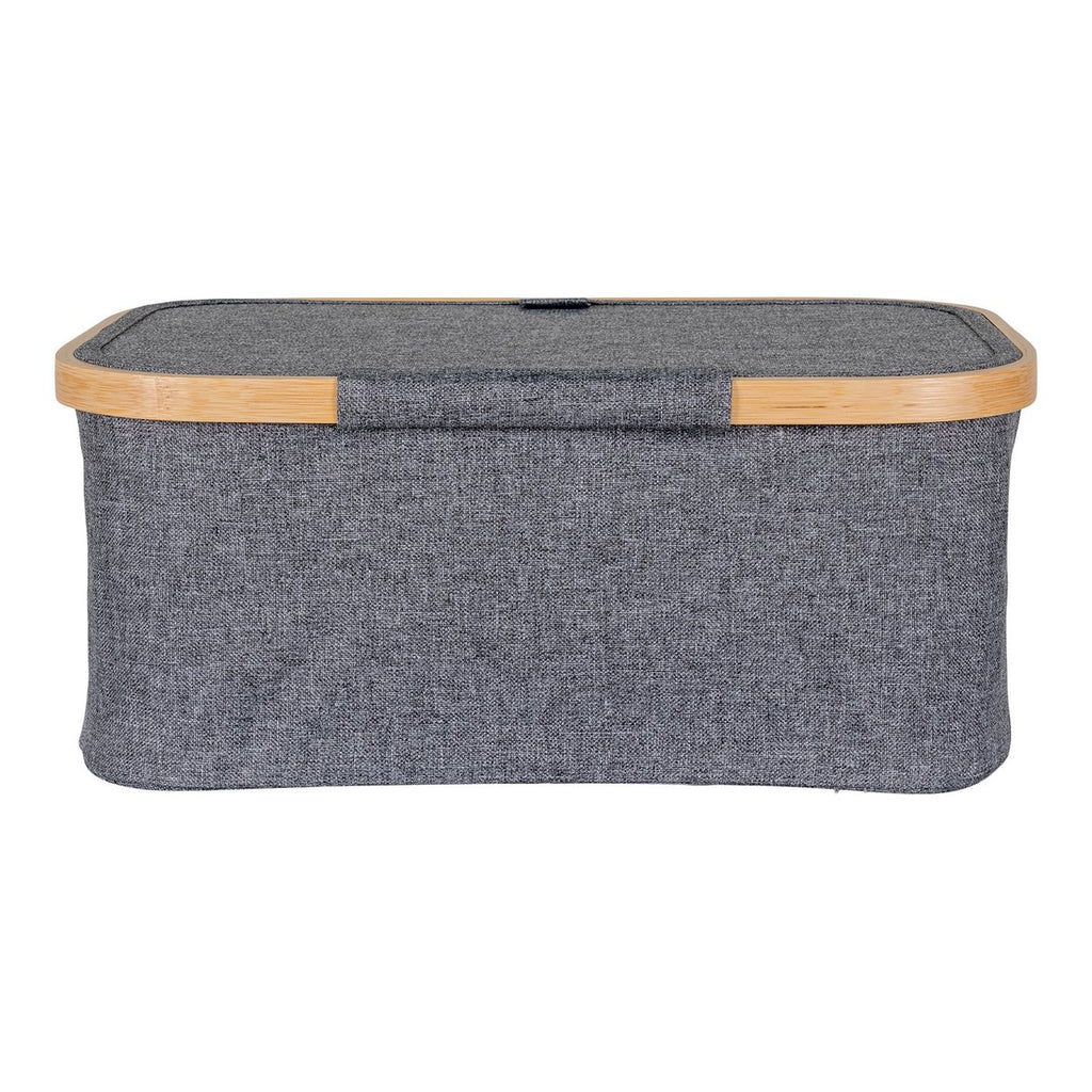 Panier Noto - Gris Foncé, Bambou/Polyester, 38x26x16 cm