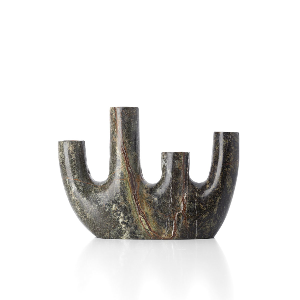 Vase bas Bidasar en marbre vert – 17,5 cm