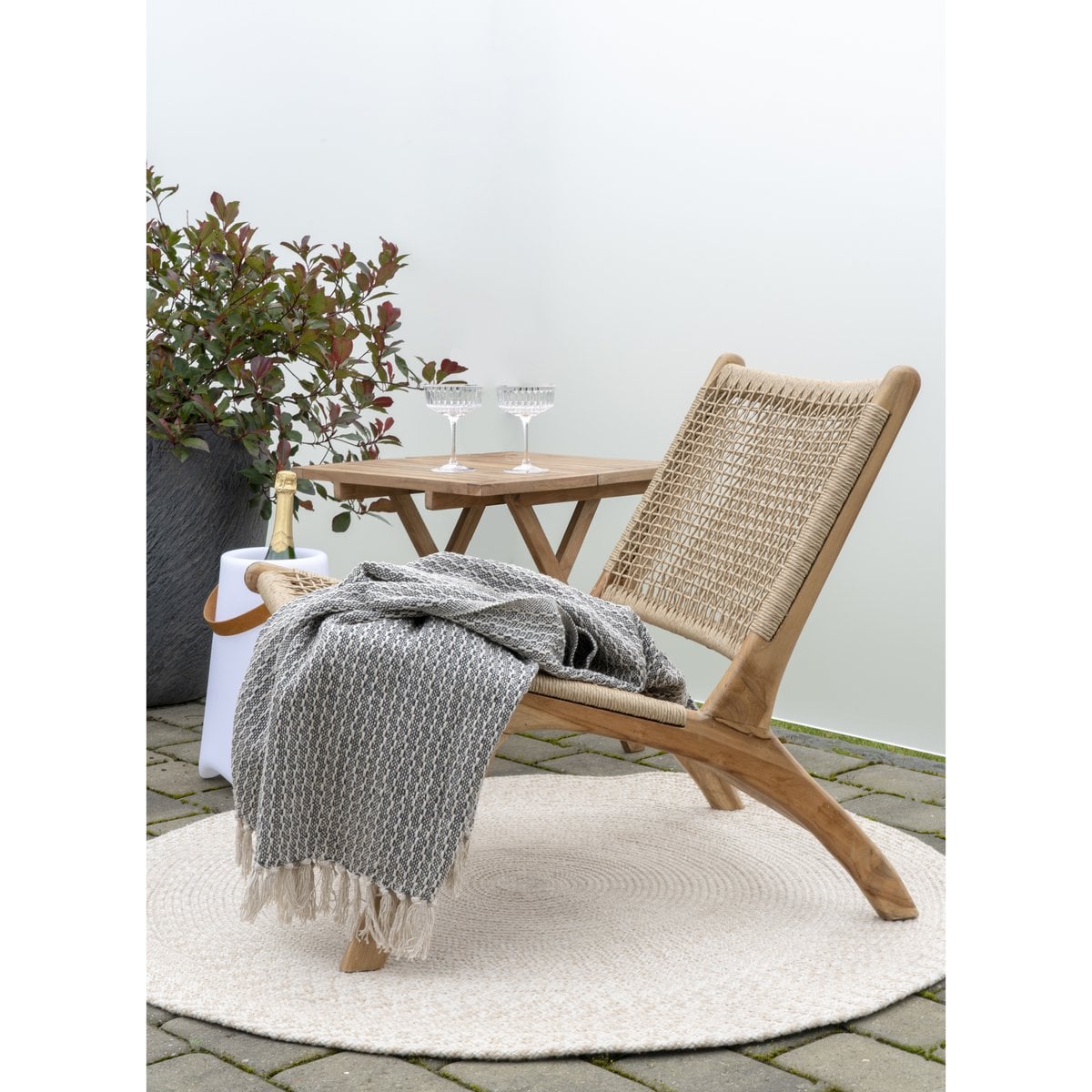 Tapis Menorca - Sable, PET 100% recyclé, Ø120 cm