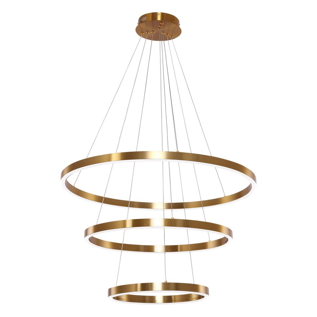 Suspension LED Neo Copper Gold – 3 anneaux Ø 40, 60 et 80 cm