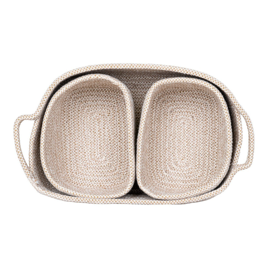 Paniers Teixo - Coton, Beige - Lot de 3