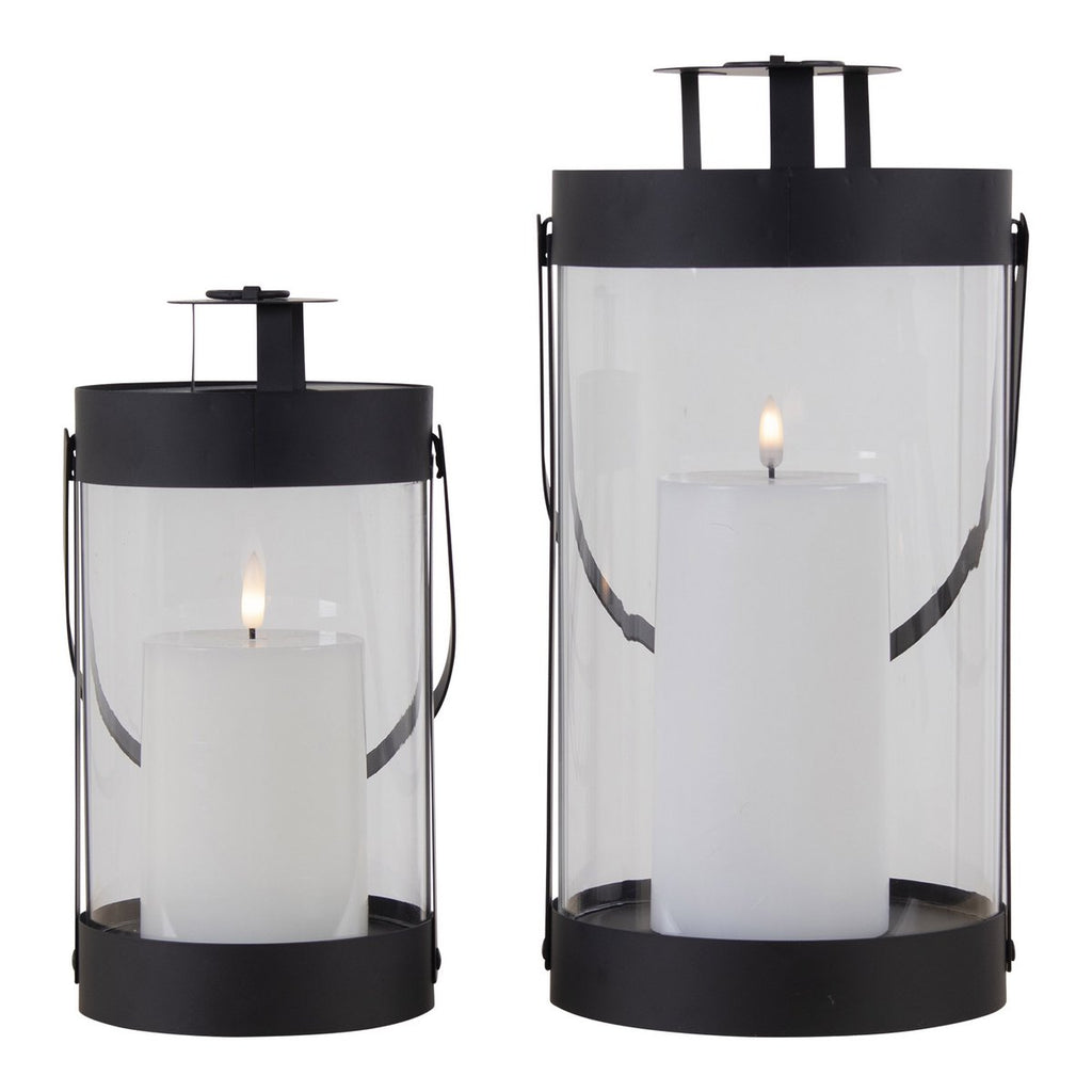 Lanternes Bondi - Noir, Acier/Verre - Ensemble de 2