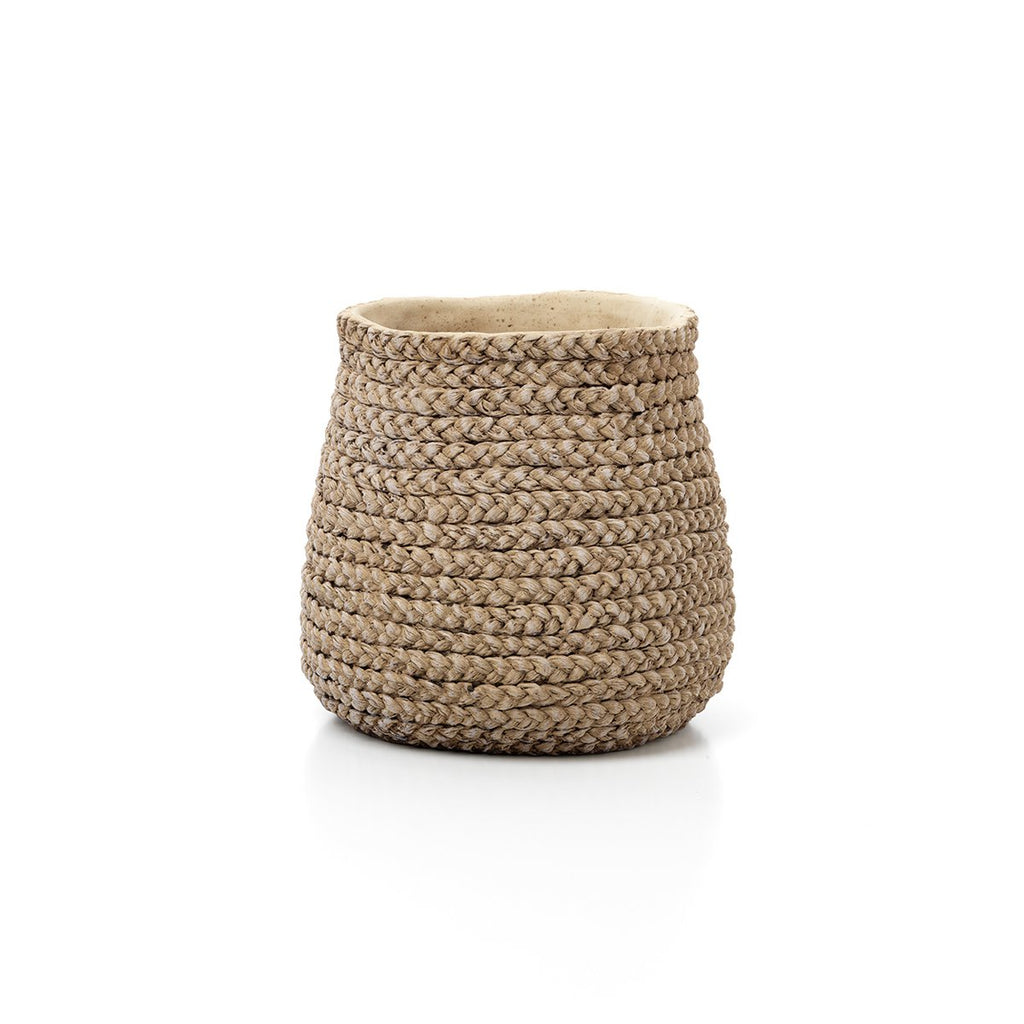 Jardinière en béton effet tressé – Naturel – L | Bazar Bizar