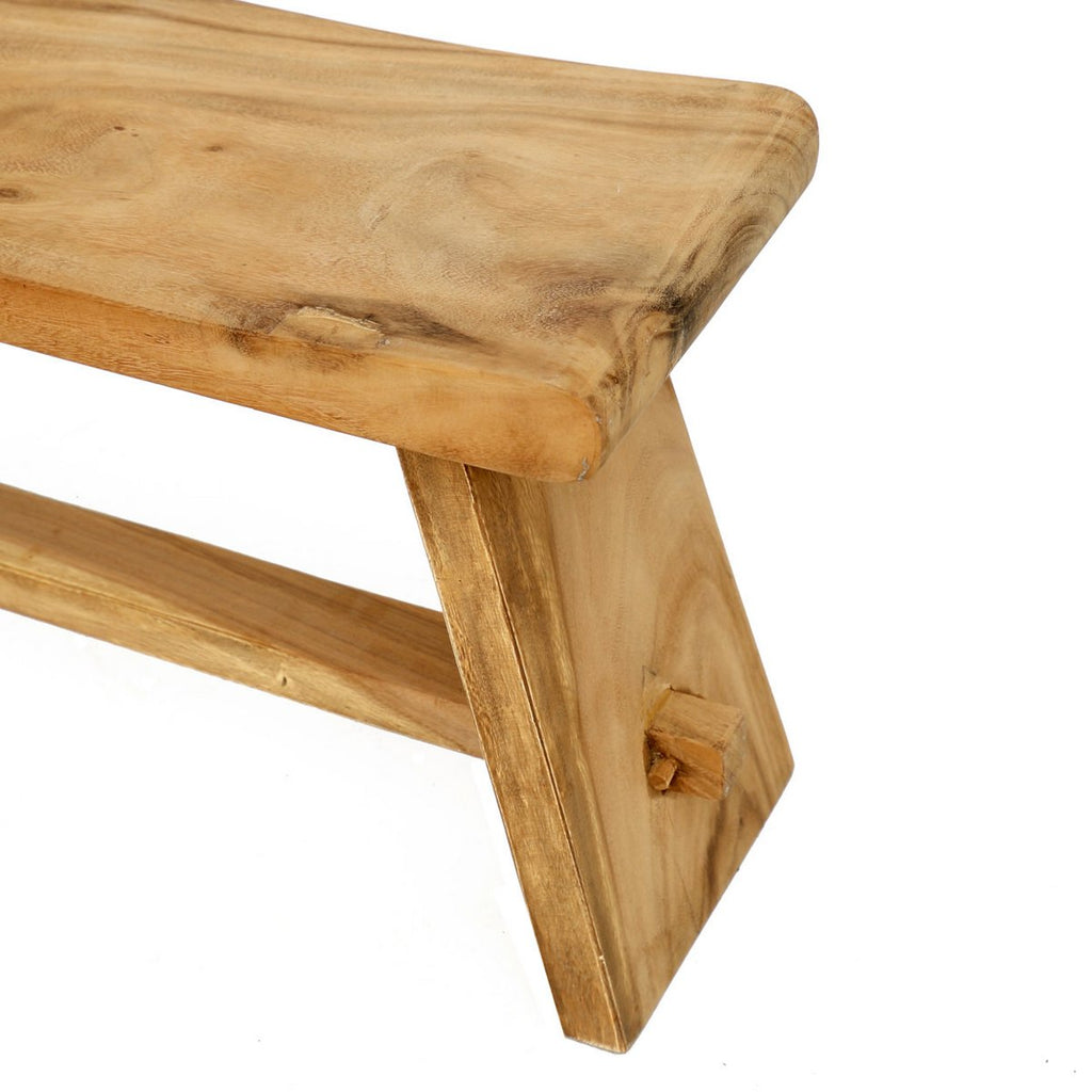 Banc en bois massif Suar – Naturel – 120cm | Bazar Bizar