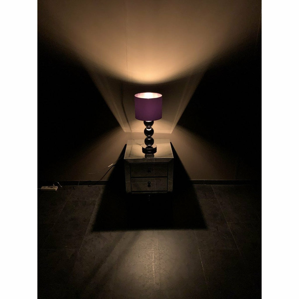 Lampe à poser Mini Globe chromée avec abat-jour noir – 53 cm