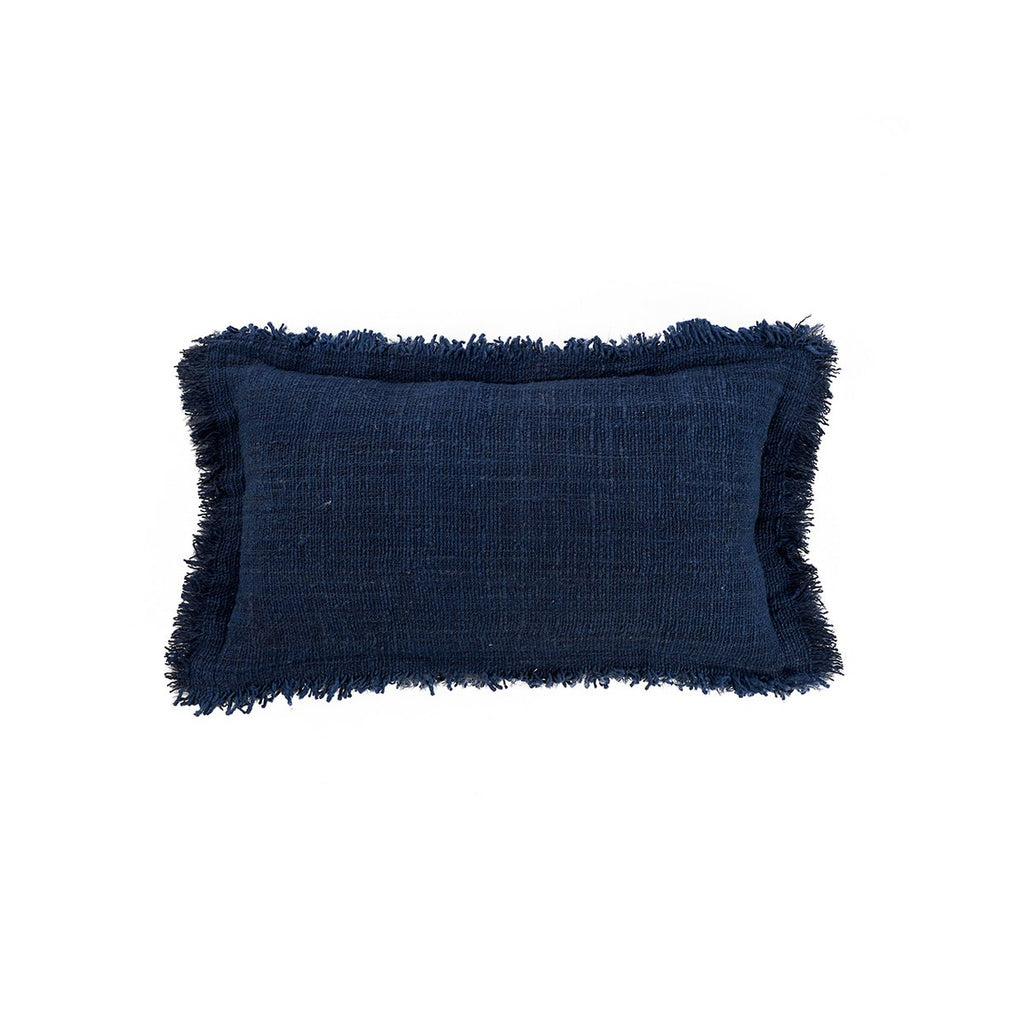 Housse de coussin Azure Fringe bleu 30 × 50 cm