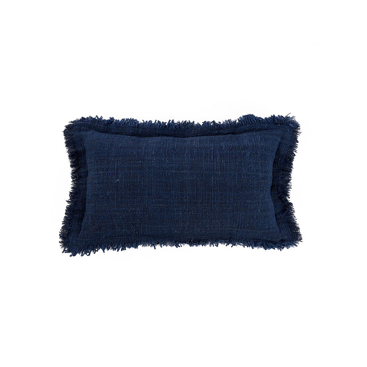 Housse de coussin Azure Fringe bleu 30 × 50 cm