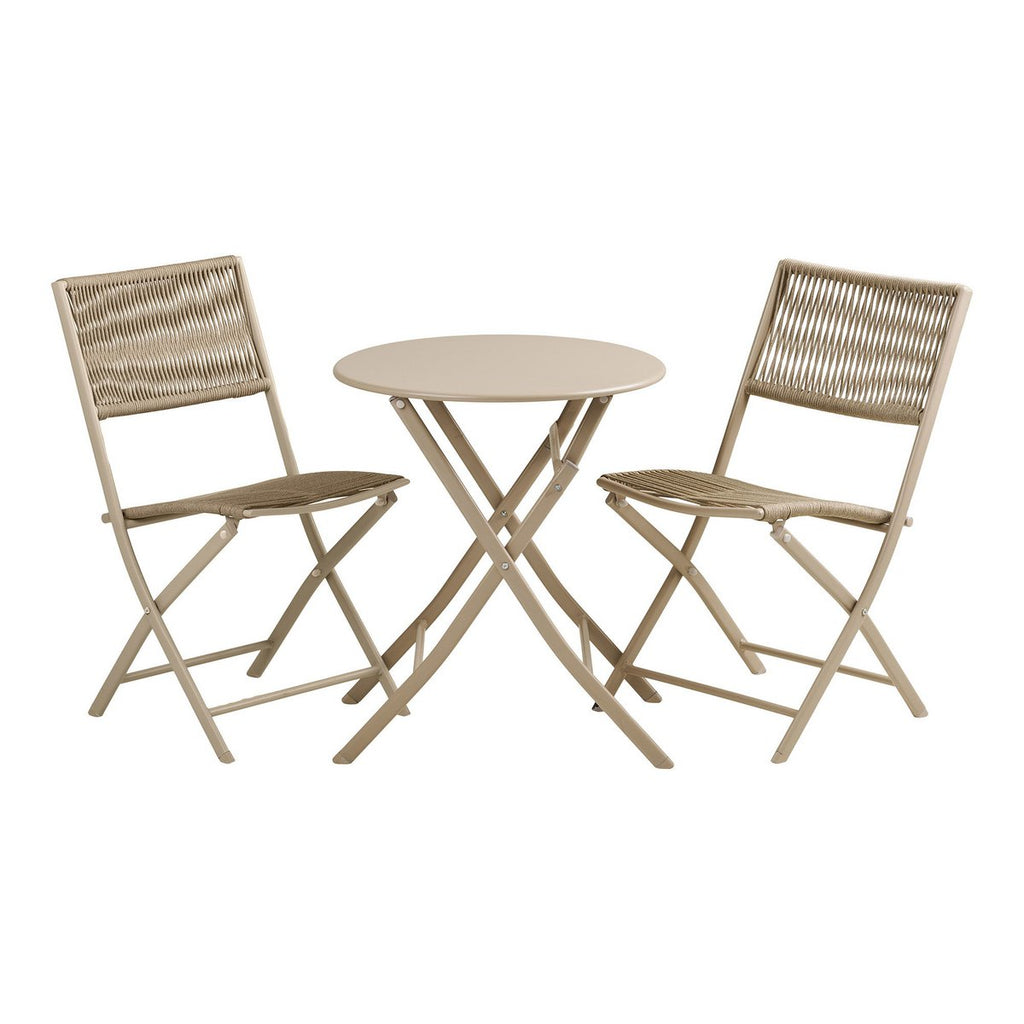 Ensemble bistro Arcas – Taupe (2 chaises + 1 table)