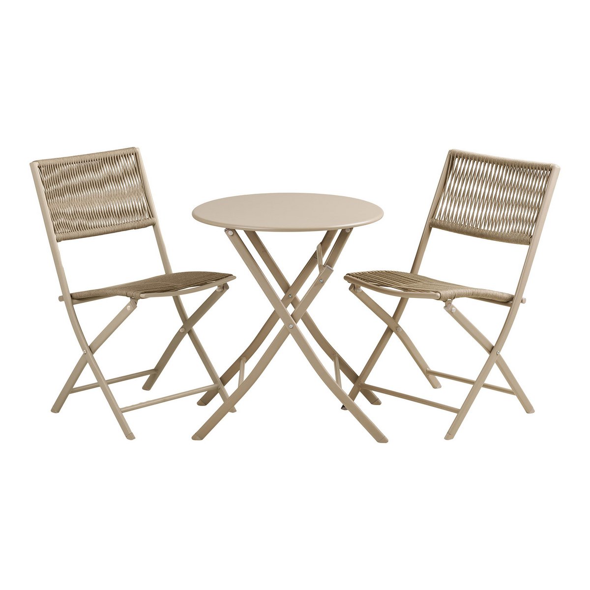 Ensemble bistro Arcas – Taupe (2 chaises + 1 table)