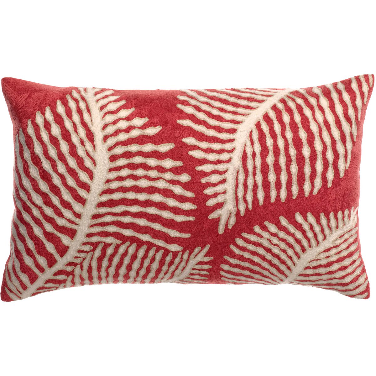 Coussin brodé Flora Papaye 30 x 50