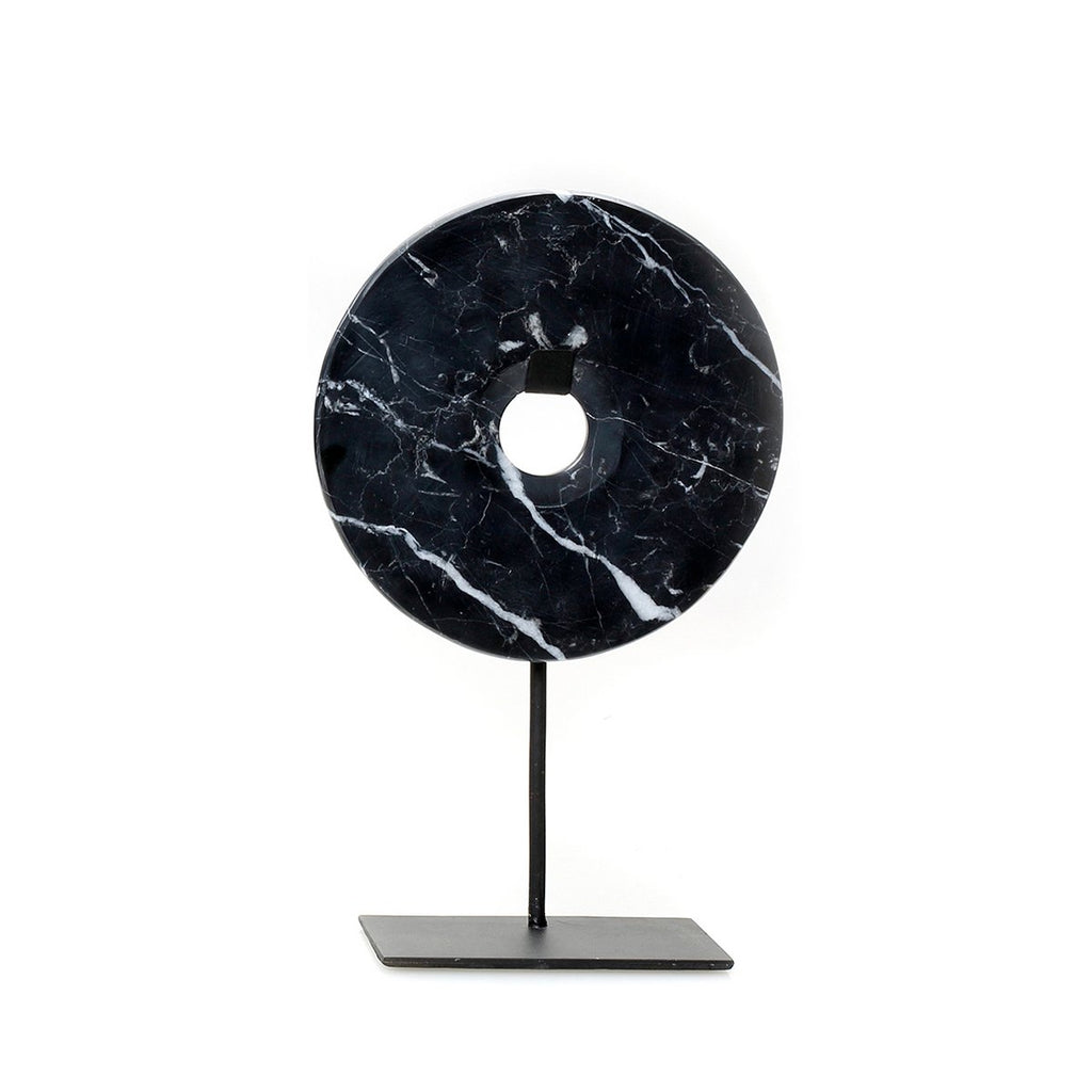 Disque de marbre sur support métal – Noir – M | Bazar Bizar