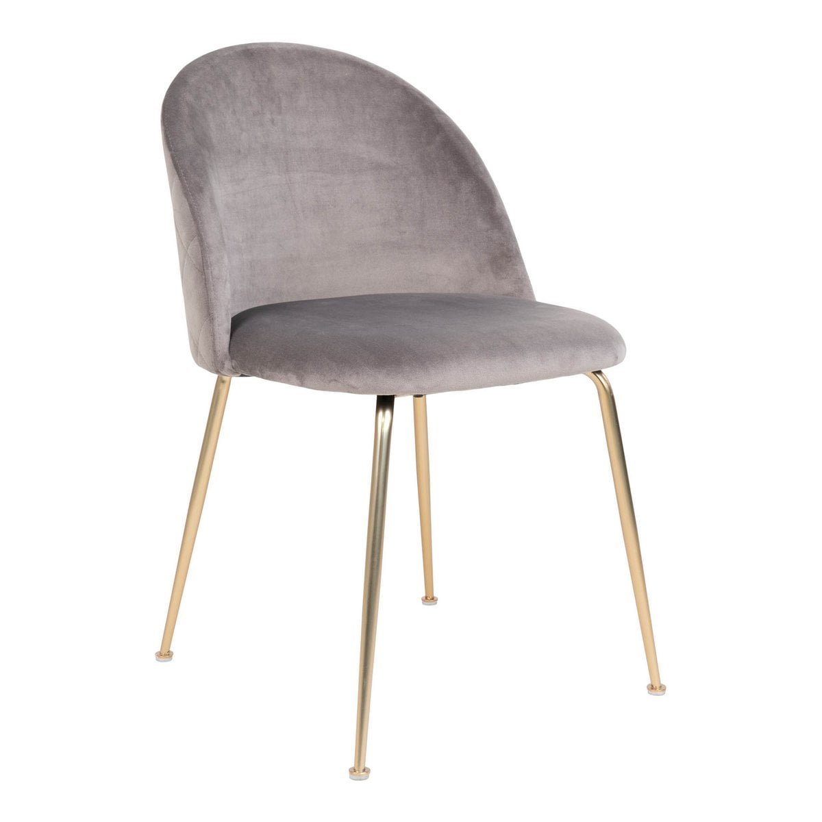 Chaise de salle à manger Geneve - Velours, Acier, Gris - Lot de 2
