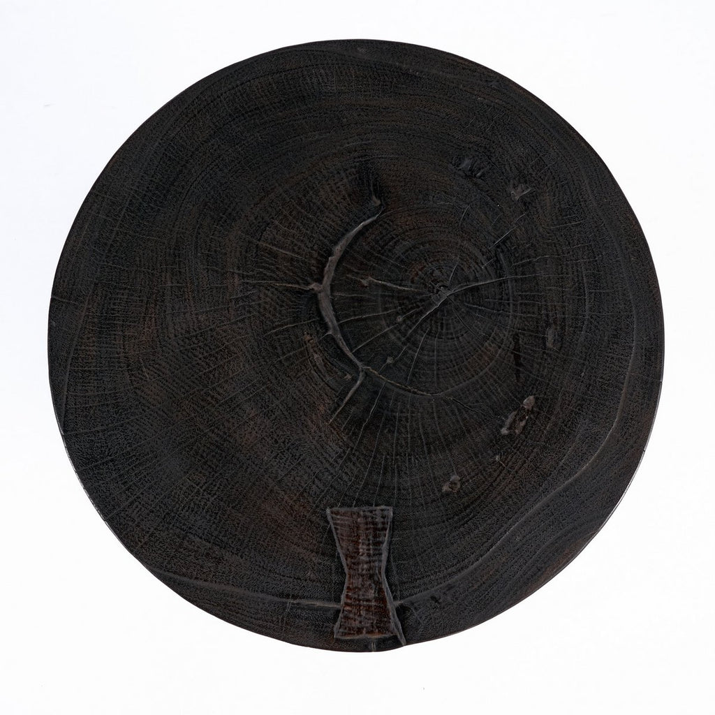 Table d’appoint en bois massif Hourglass – Noyer Foncé | Bazar Bizar