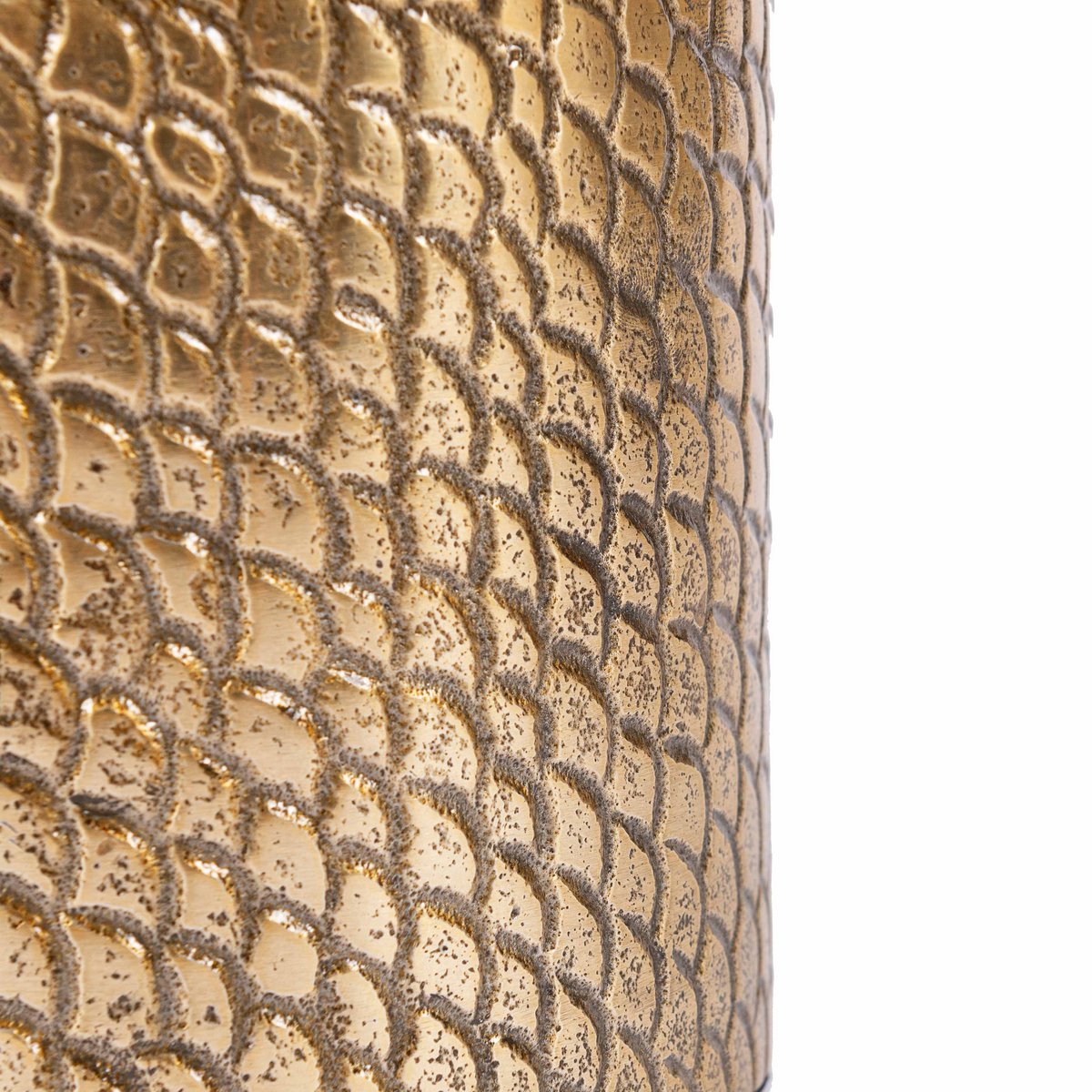 Bougeoir en aluminium Croco – Doré – L | Bazar Bizar