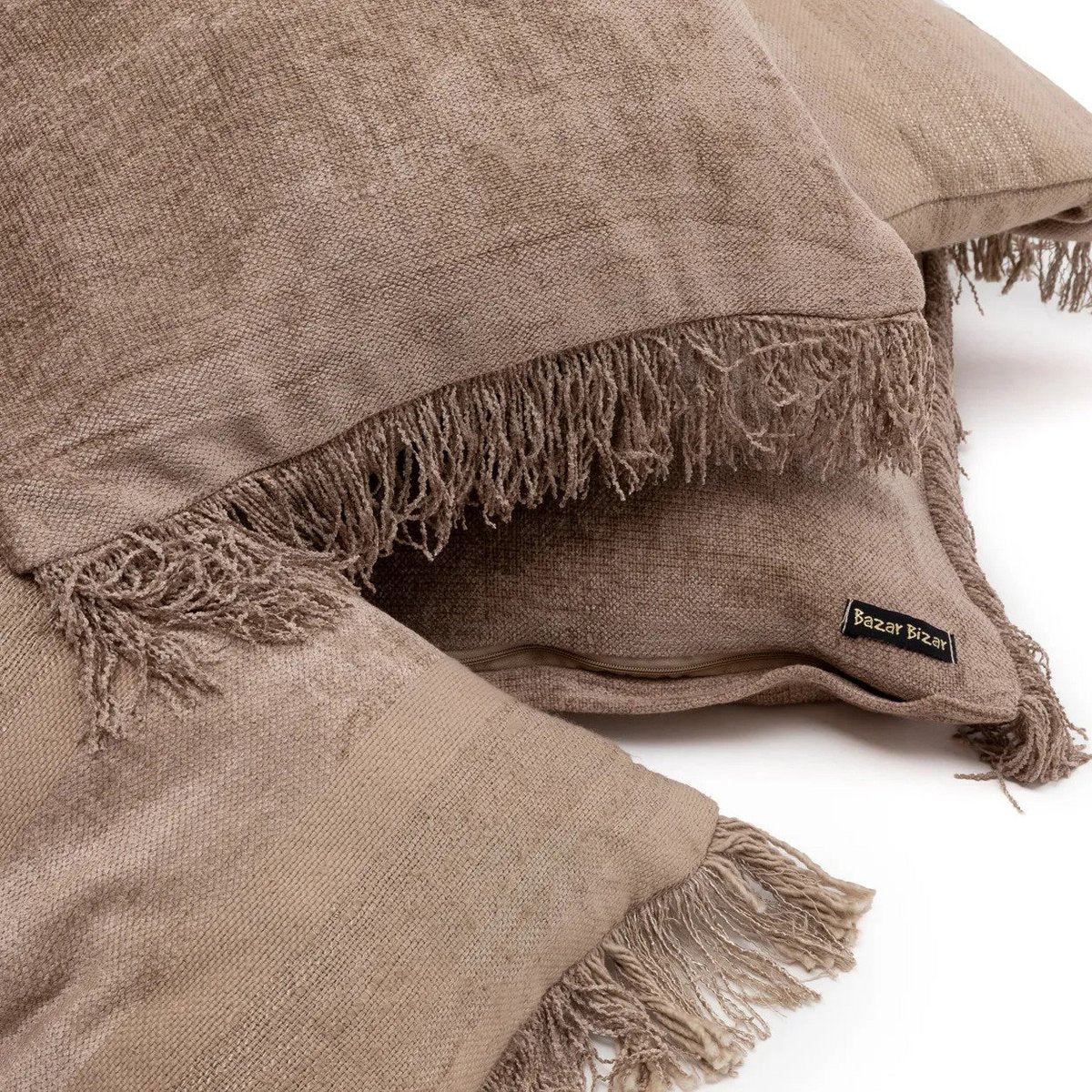 Housse de coussin longue Oh My Gee – Velours Béton – 35×100cm | Bazar Bizar