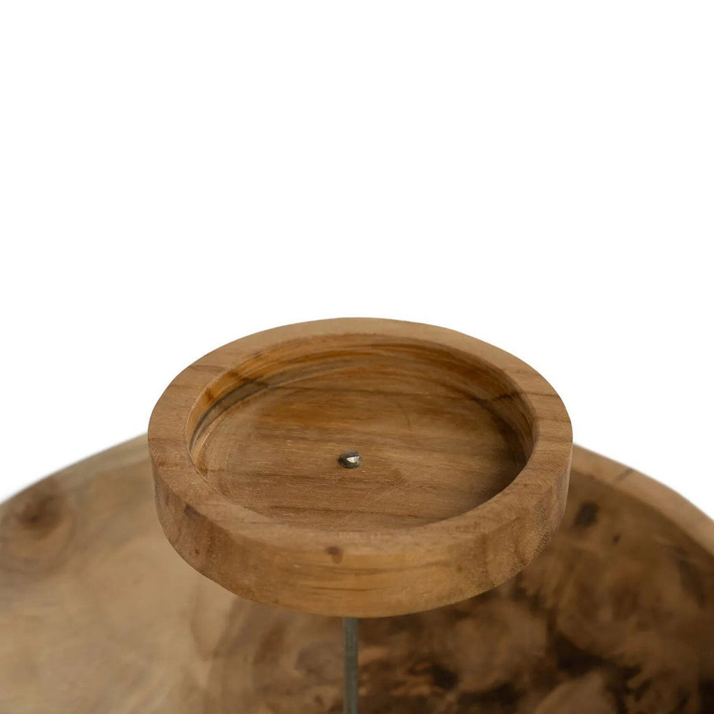 Bougeoir en bois naturel forme assiette – Naturel | Bazar Bizar