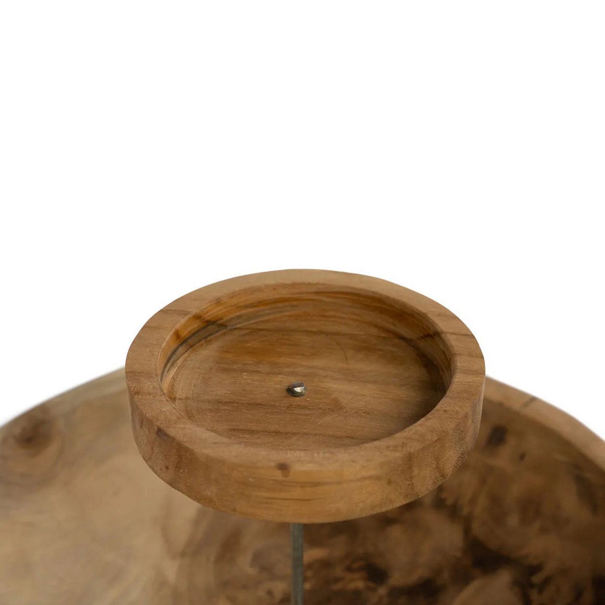 Bougeoir en bois naturel forme assiette – Naturel | Bazar Bizar