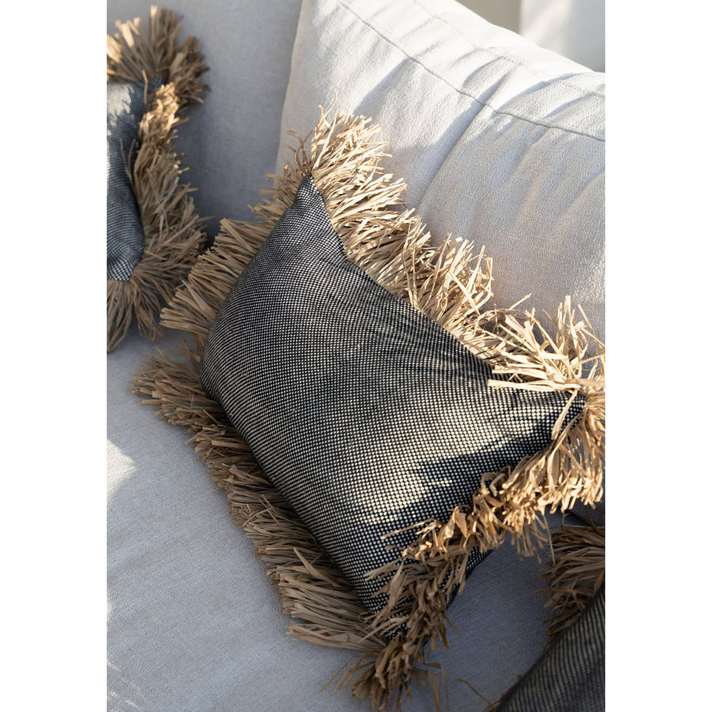 Housse de coussin Bonita noir et naturel 30 × 50 cm