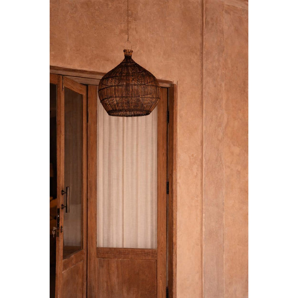 Suspension en bambou Desert Gourd – Noyer Foncé – S | Bazar Bizar