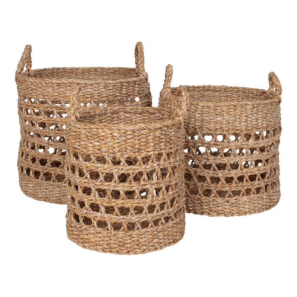 Paniers Balok - Jonc de Mer Naturel & Noir, Lot de 3