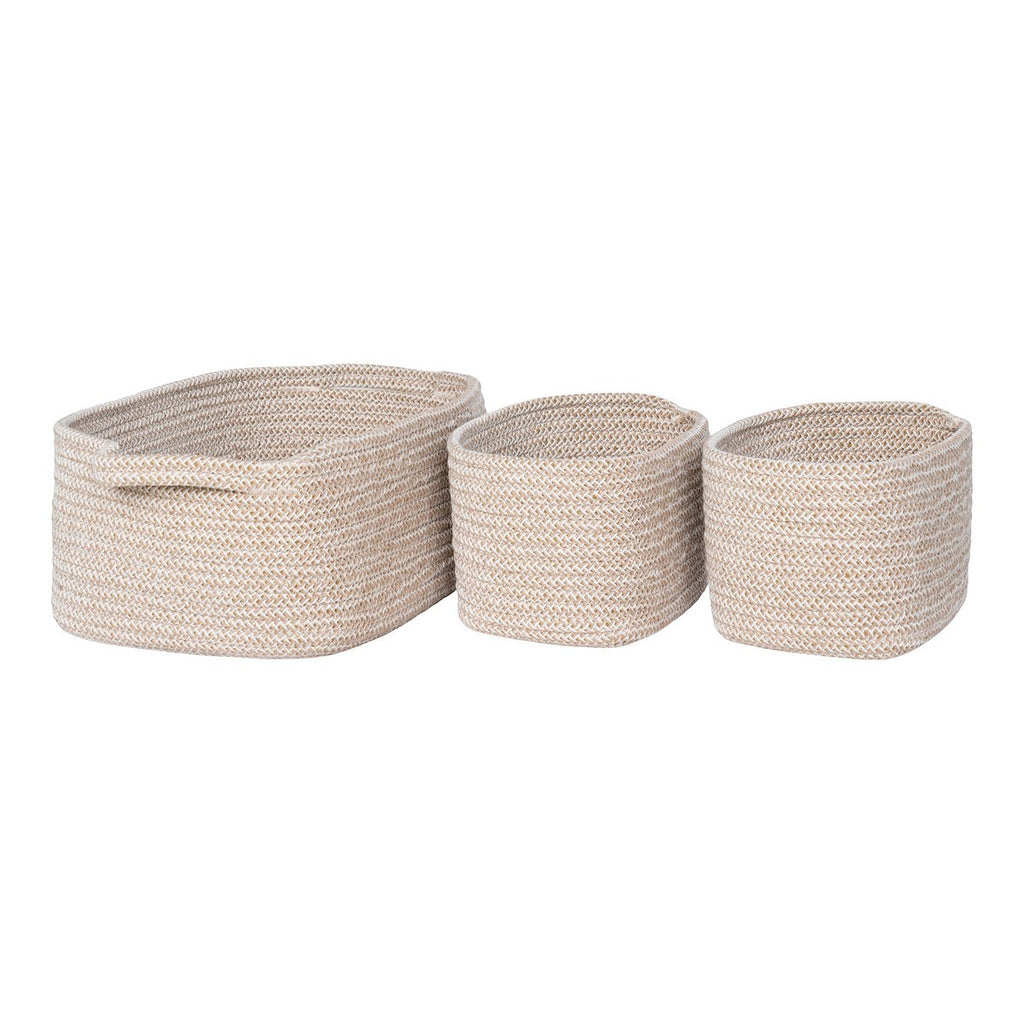 Paniers Teixo - Coton, Beige - Lot de 3