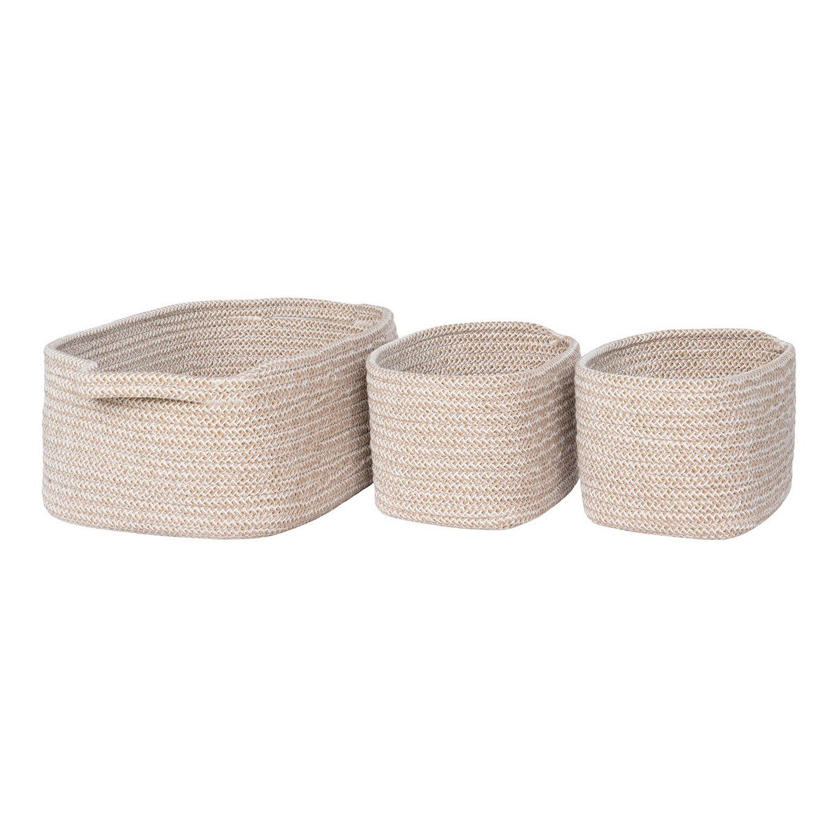 Paniers Teixo - Coton, Beige - Lot de 3