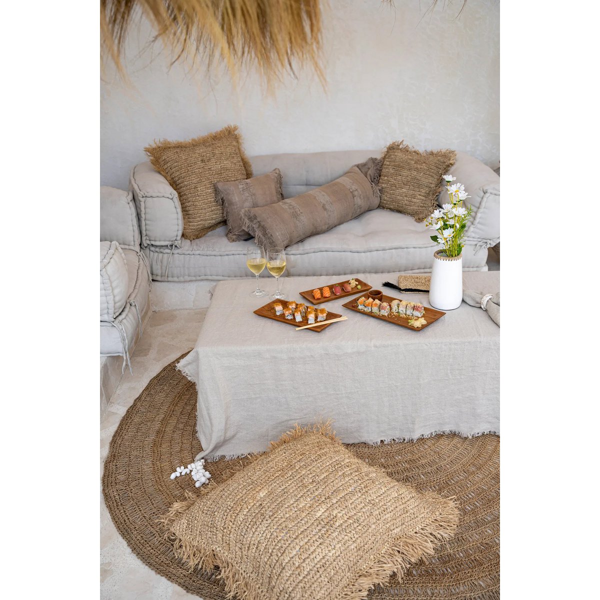 Housse de coussin longue Oh My Gee – Velours Béton – 35×100cm | Bazar Bizar