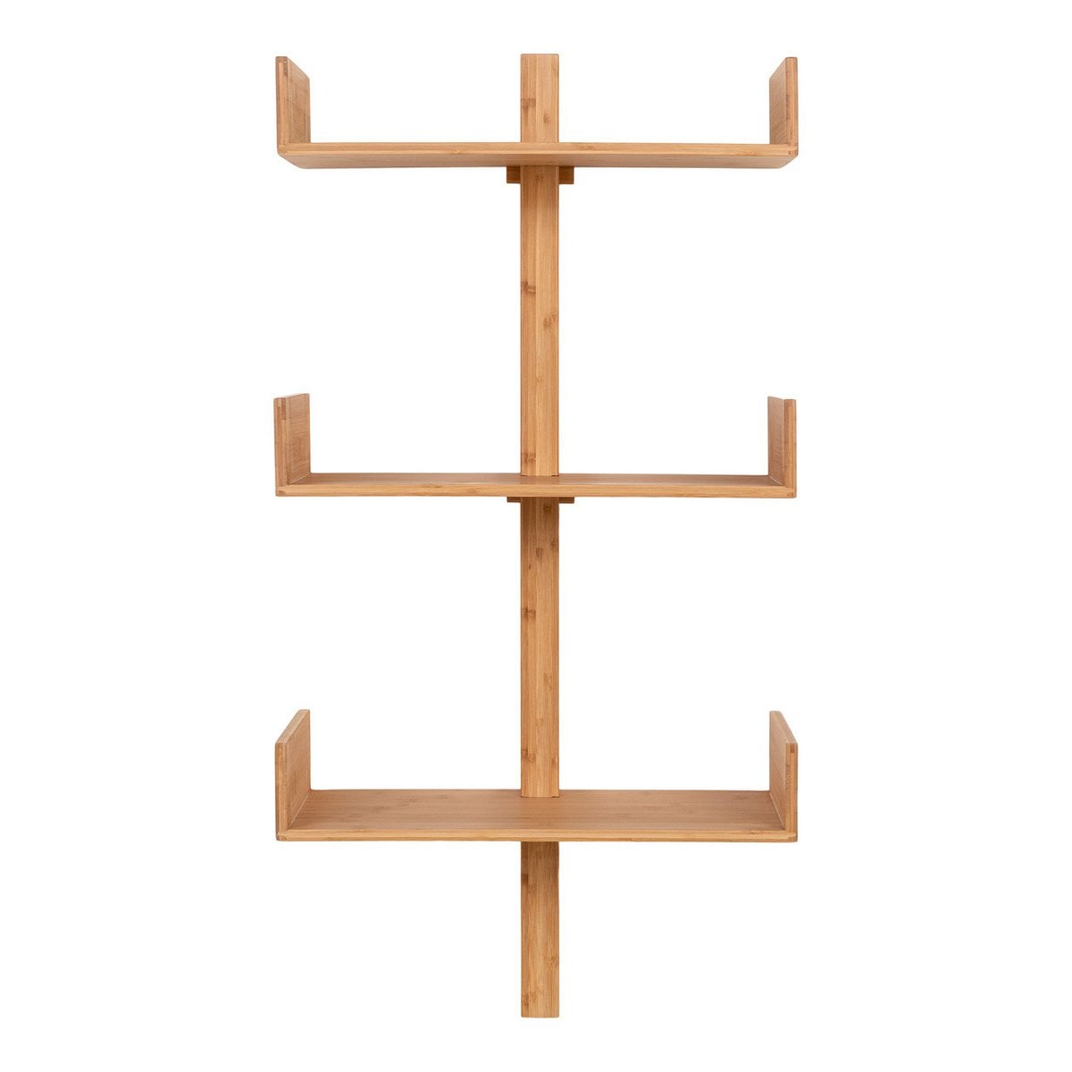 Étagère Murale Villa - Bambou Naturel, 50x25x102 cm