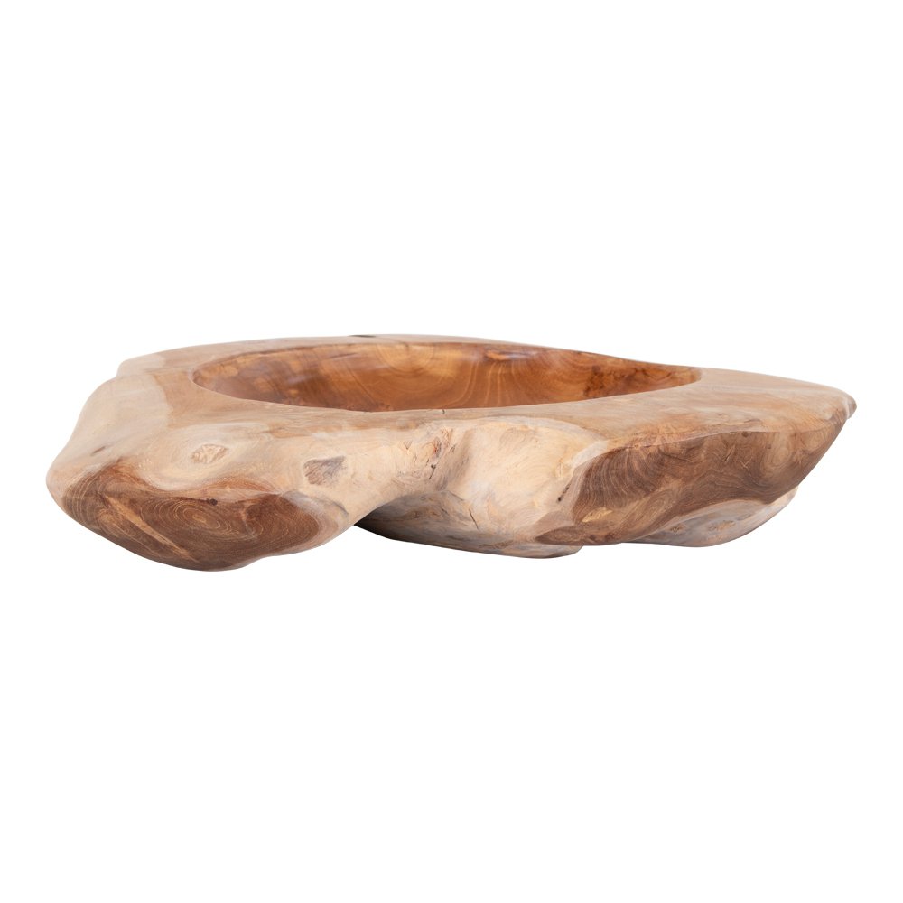 Bol Rio XL - Teck Naturel Fait Main, Ø40x12 cm