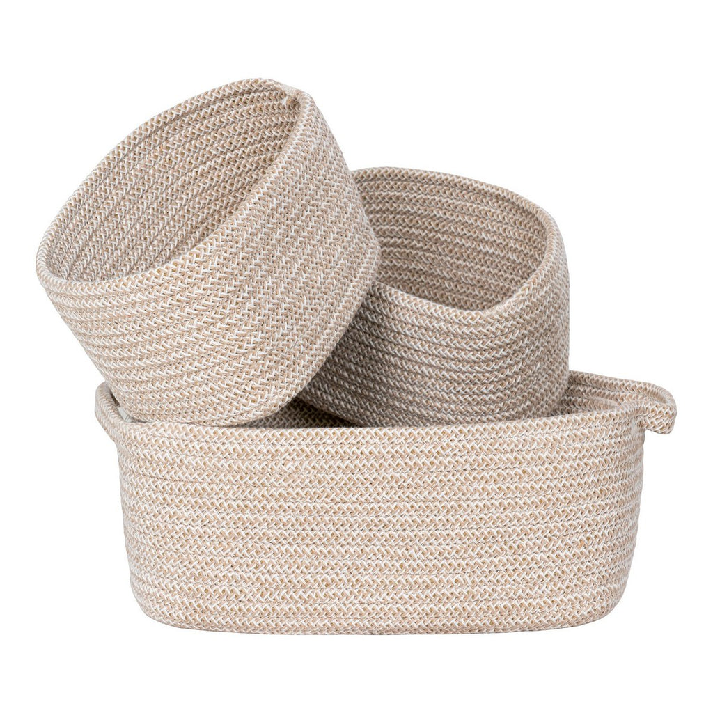 Paniers Teixo - Coton, Beige - Lot de 3