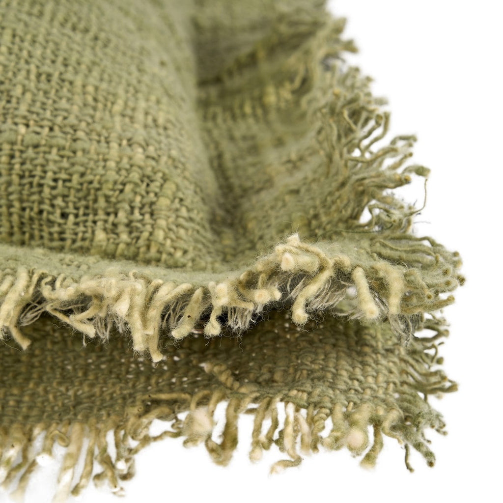 Housse de coussin à franges Jungle Fringe – Vert – 50×50cm | Bazar Bizar