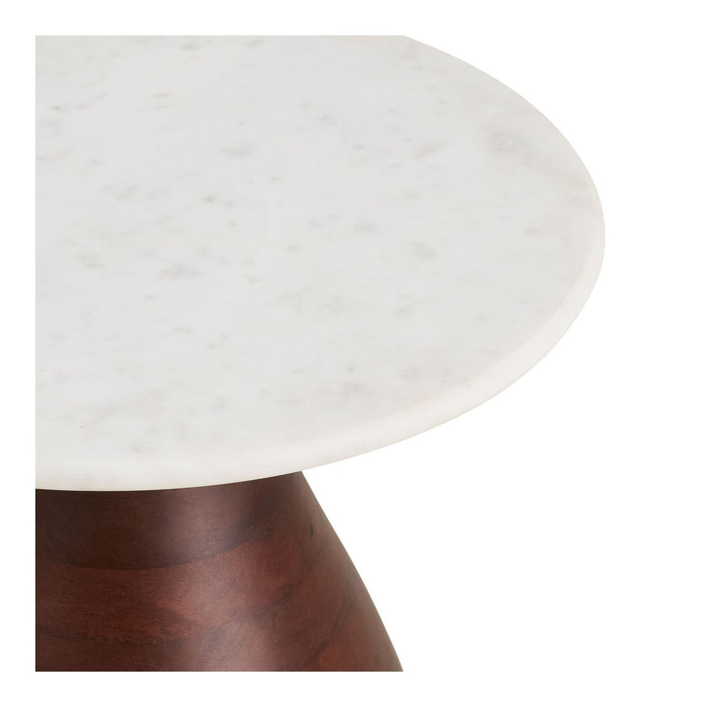 Table d'Appoint Heide - Manguier & Marbre, Ø40x41 cm