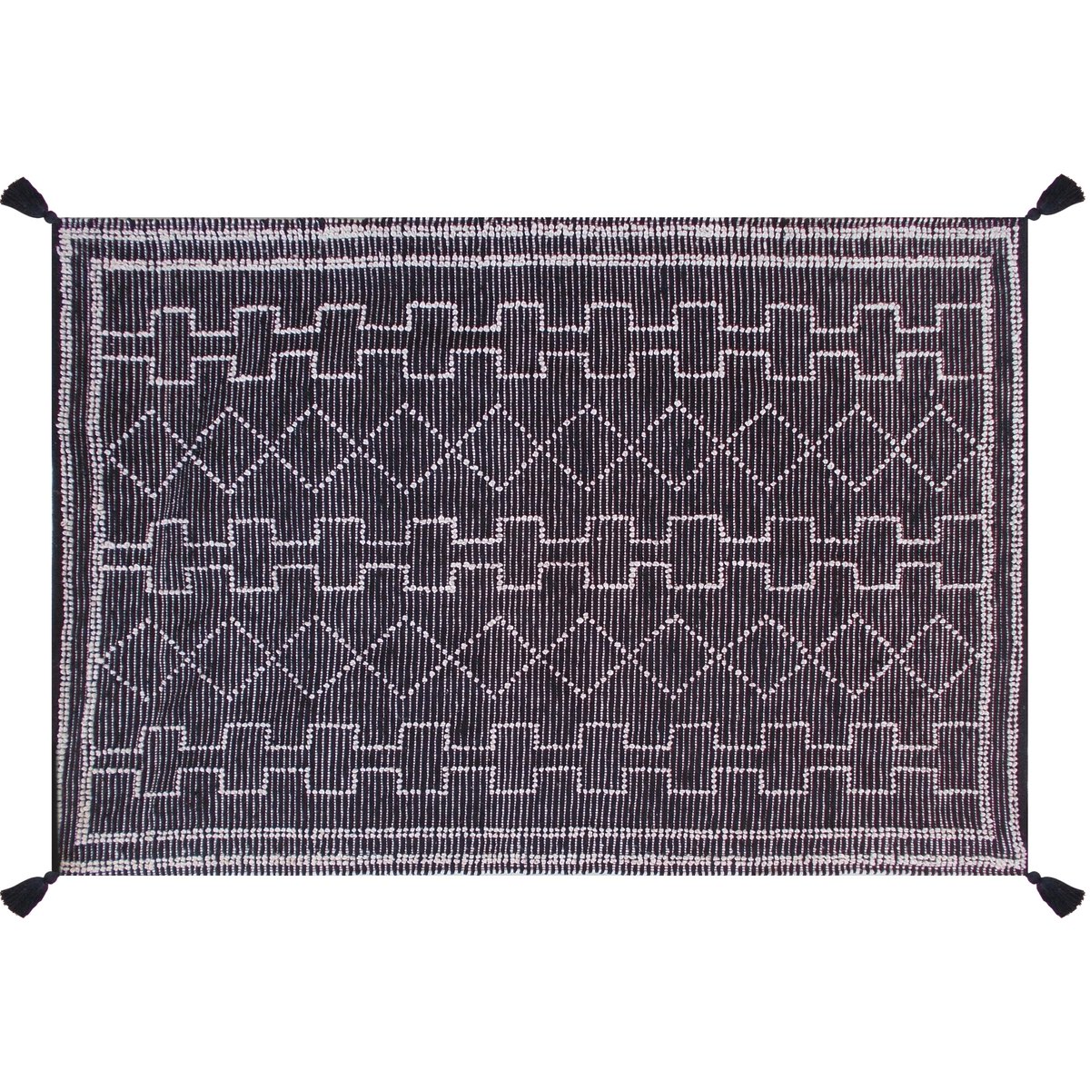 Tapis Gimie Charbon & Ivoire – 160 x 230 cm