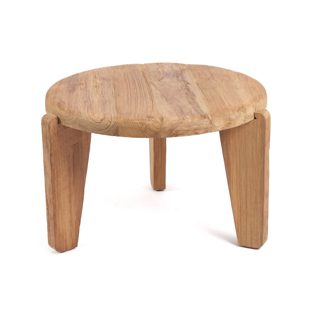 Table basse Wabi Sabi M en teck récupéré – Ø 60 cm