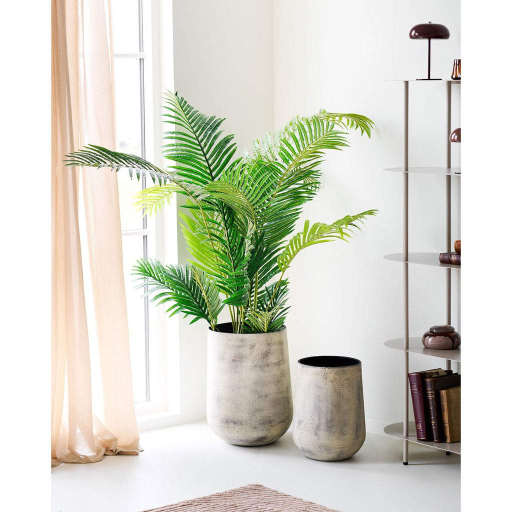 Pots Décoratifs Hou - Métal Beige Antique, Lot de 2
