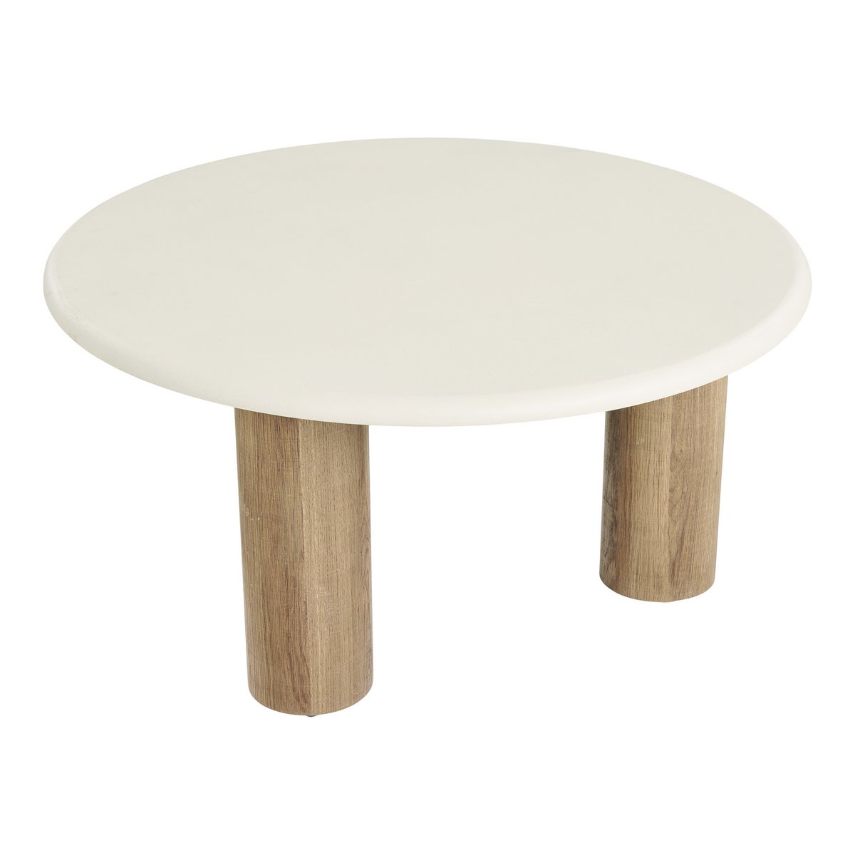 Table basse Fondi aspect ciment sable et marron – Ø 80 × 40 cm