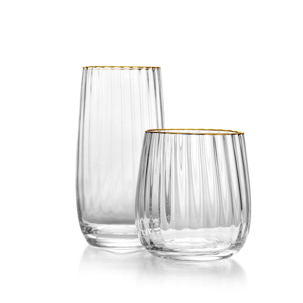 Verre highball en verre recyclé Golden Rim – Bord Or | Bazar Bizar