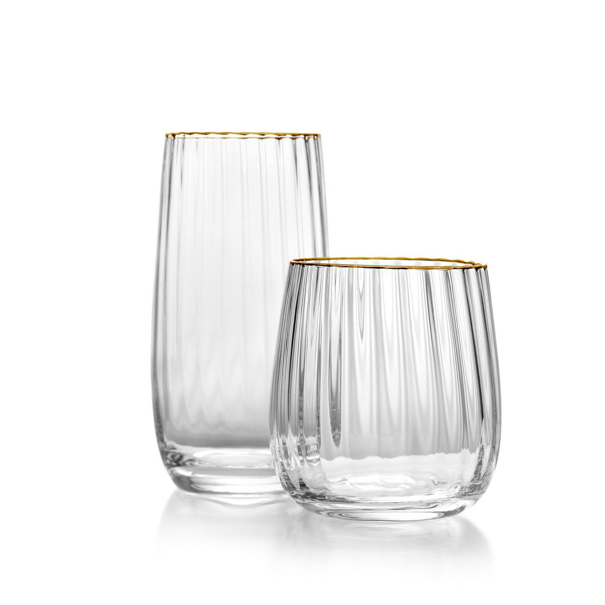 Verre highball en verre recyclé Golden Rim – Bord Or | Bazar Bizar