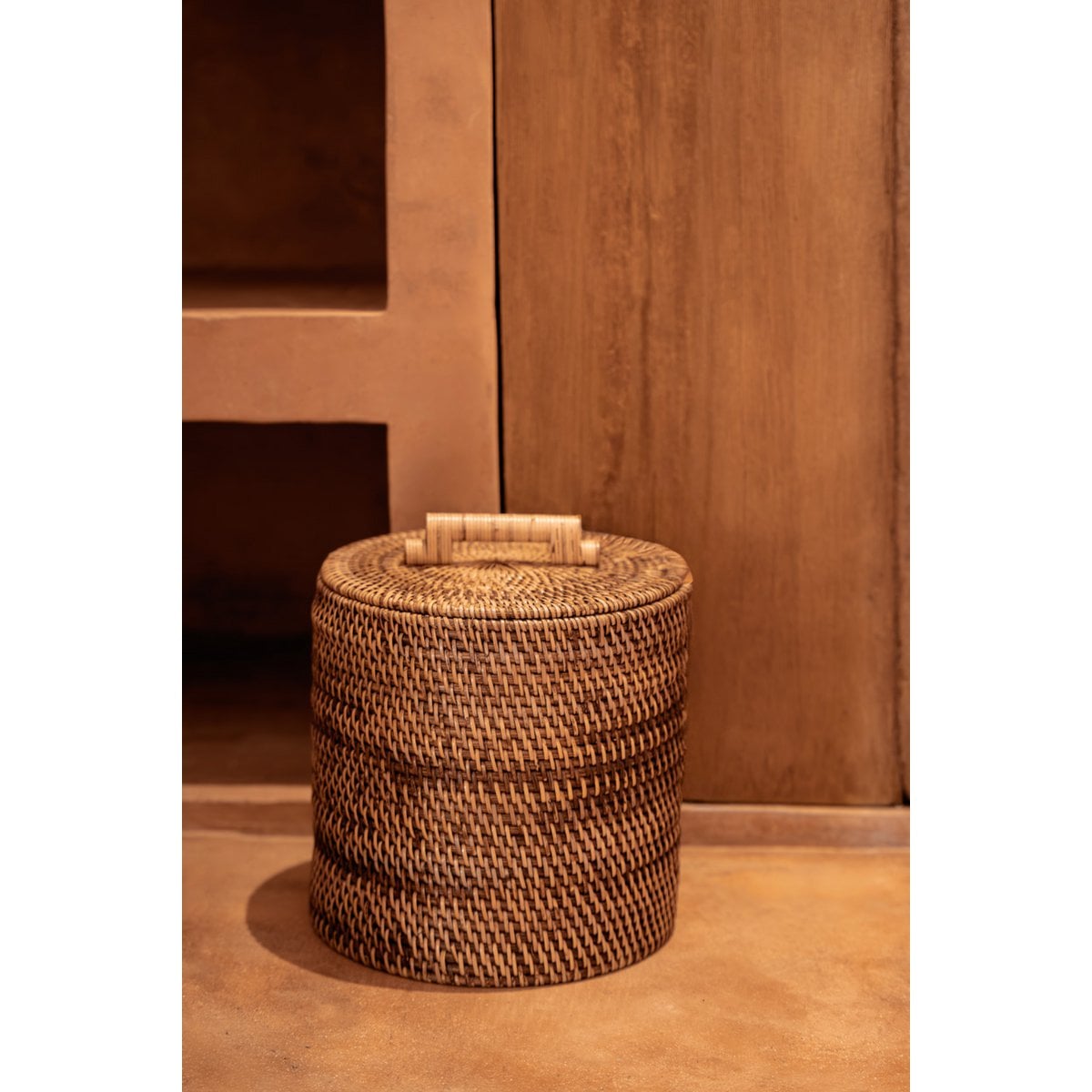 Panier de rangement en rotin – Brun Naturel – Bas | Bazar Bizar