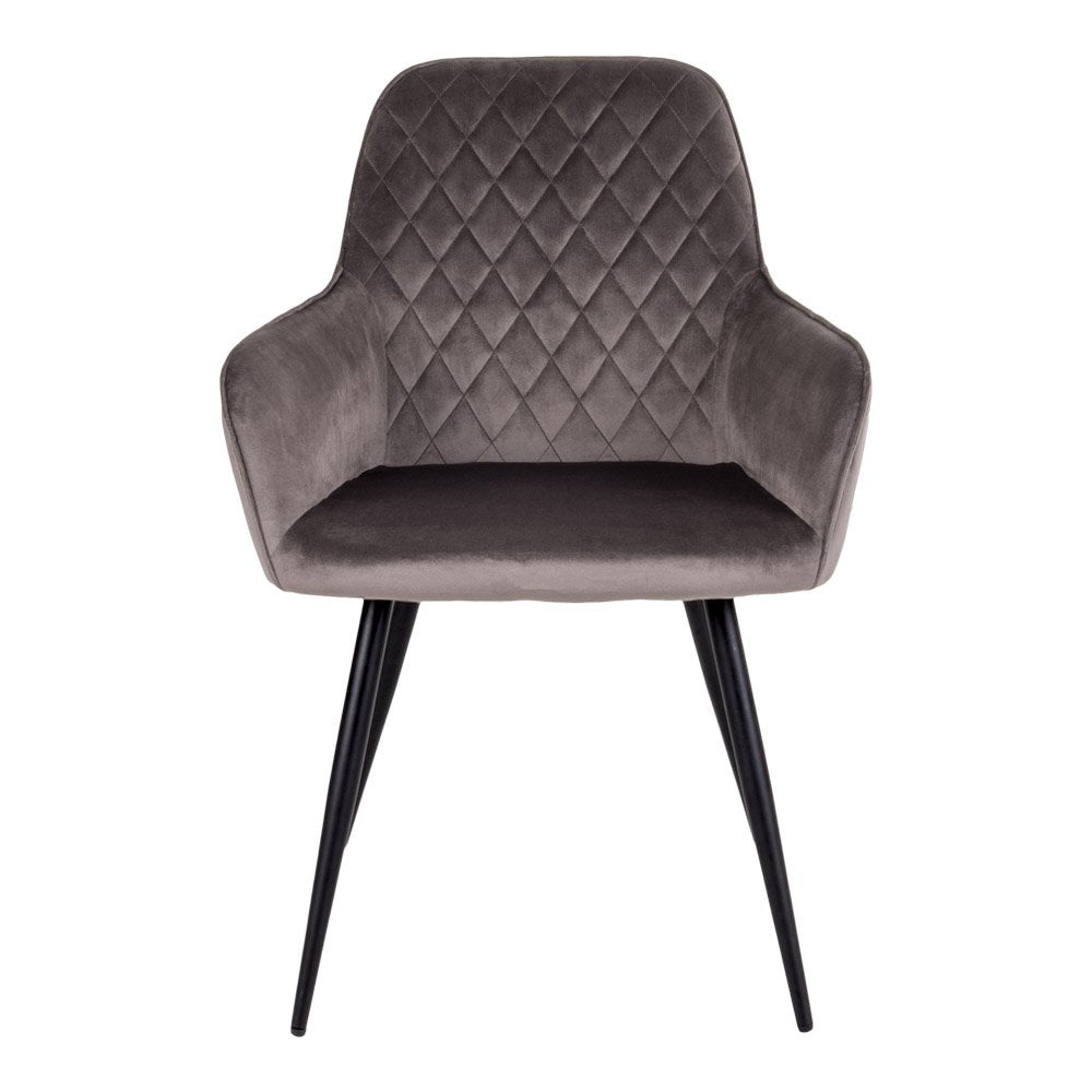 Chaise de salle à manger Harbo - Velours, Acier, Marron clair - Lot de 2