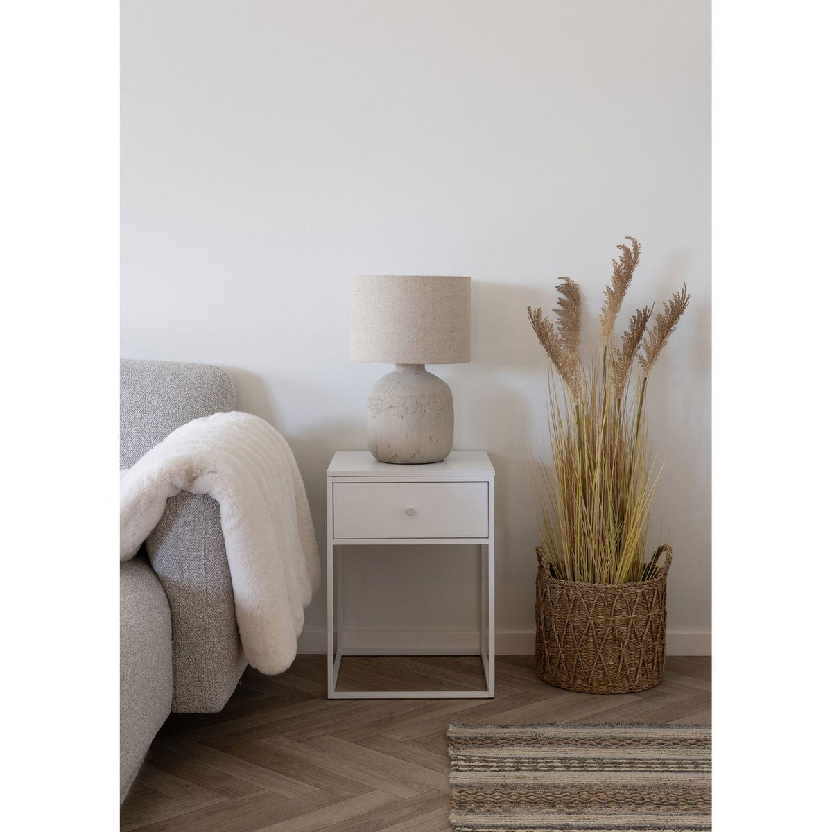 Lampe de Table Bilby - Céramique Marron Clair, Cordon 150 cm